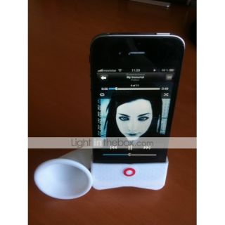 USD $ 6.29   Loudspeaker Horn Stand Holder for iphone 4(white),