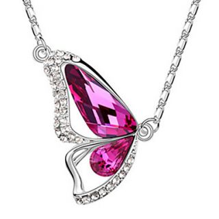 USD $ 17.89   Butterfly Shaped Design Crystal Necklace,
