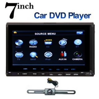 Camera Double 2 DIN 7in Car DVD CD  Player Touch Screen in Deck