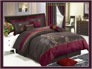 Pcs Luxury Embroidery Floral Comforter Set Bed in A Bag King