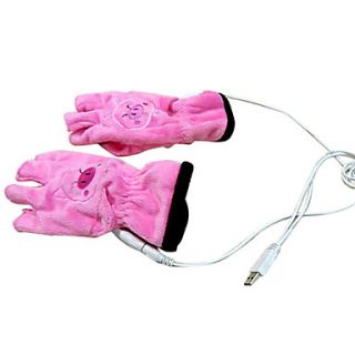 USD $ 13.29   USB Heated Fingerless Gloves,