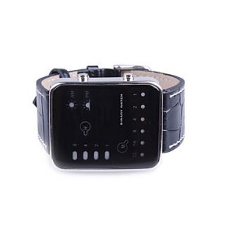EUR € 13.79   mode pu læder band armbåndsur med 14 ledede (batteri
