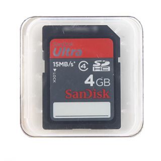USD $ 15.49   4GB SanDisk SDHC Memory Card (Class 4),