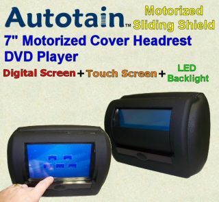 Autotain Motorized 7 inch Headrest DVD Player Digital Touchscreen