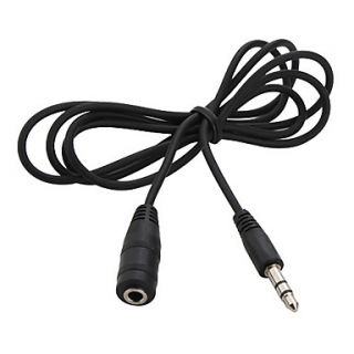 USD $ 1.19   3.5 mm Female to Male Extension Audio Cable (Black),