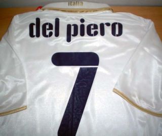 ORIGINAL 2008/2009 ITALIA ITALY AWAY SOCCER JERSEY DEL PIERO #7 ALL