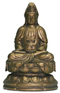 Kuan Yin in Meditation Statue, Bronze Finish