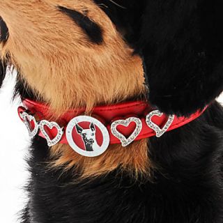 Rhinestone ajustable Poco Corazón Collar Estilo para perros (cuello