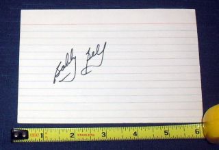 Hand Signed Kansas City Chiefs Bobby Bell 4x6 Index Card w COA