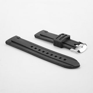 USD $ 2.19   Unisex Rubber Silicon Watch Band 24MM (Black),