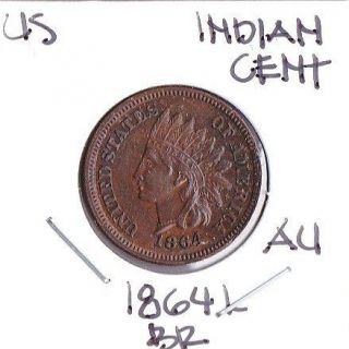 Nice Grade U s 1864 L Bronze Indian Head Cent Rotated Reverse