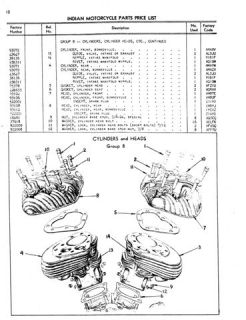 Indian Motorcycle Parts Manual 1944 1945 1946 1947 1948