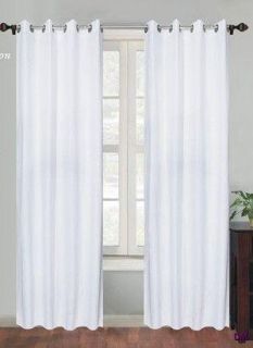 Set of 2 Potomac White Grommet Window Curtains 3 inch Pockets