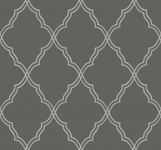 Wallpaper/ Charcoal Grey Lattice Trellis Textured Wallpaper/CX1227