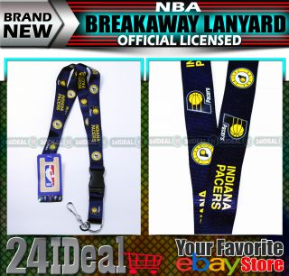 Indiana Pacers Offical NBA Lanyard Keychain Key Chain ID Holder