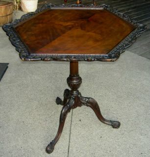  Estate Tilt Top Mahogany Table in Chippendale Style Indian Hill