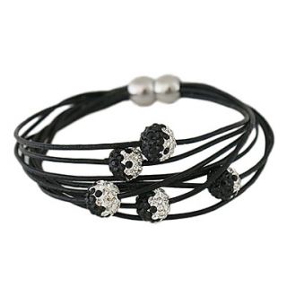 USD $ 8.39   Shamballa style knot Bracelet with mixed color crystal