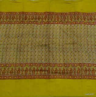  Sari Pure Silk Printed Saree 5Y Indian Fabric Curtain Drape Home Decor