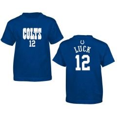 Indianapolis Colts Andrew Luck Youth Blue Name and Number Jersey T