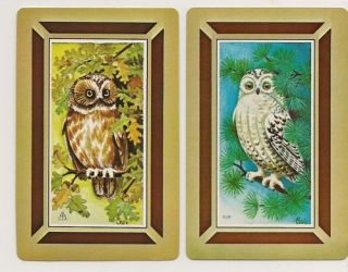 Swap Playing Cards 2 Single Birds Owls