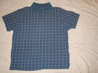 Munsingwear Blue Plaid Polo Rugby Golf Shirt L