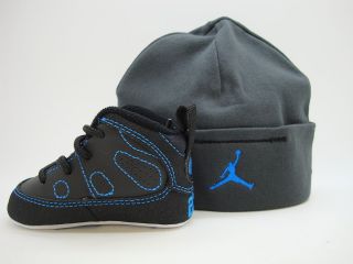  ] Infants Crib Air Jordan 9 Retro Photo Blu Soft Bottom Gift Pack Cap