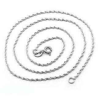 USD $ 11.59   45cm 925 Sterling Silver Platinum Plated Necklace,