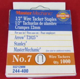 Master Mechanic 1 2 12mm Wire Tacker Staples 7