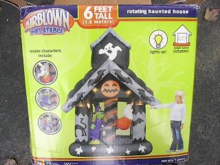 Haunted House 6 Foot Inflatable Rotating Witches