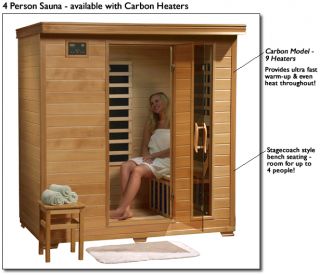 Monticello 4 Person Infrared Sauna with Carbon Heaters Hemlock SA2418