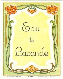 Eau de Lavande Original Old French Perfume Label Circa 1914 Edwardian