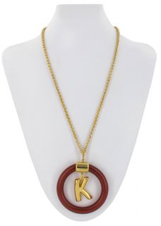 Lucite K Initial Pendant Necklace
