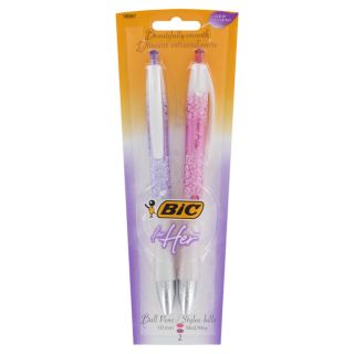 Retractable Ballpoint Pens Assorted Ink Medium Point / 1.0mm 2/Pack