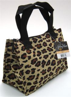INSULATED LUNCH BAG ~ LUNCH TOTE LEOPARD & BLACK ~ MEDIUM TOTE ~ NEW