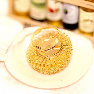 USD $ 3.59   Gold Plated Flower Shaped Alloy Ring,