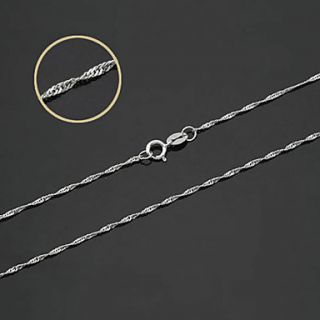 USD $ 11.59   45cm 925 Sterling Silver Platinum Plated Necklace,