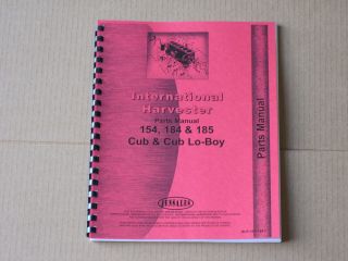 154 CUB IH LO BOY 184 185 JENSALES PARTS MANUAL INTERNATIONAL