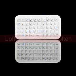  White Mini Bluetooth 3 0 Keyboard for iPhone 4S iPad Tablet PC