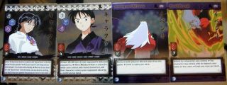 InuYasha CCG TCG Complete Ultra RARE Set of 4 Foil Trading Card Lot