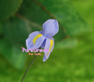 12 Dollhouse Miniature Clay Purple Iris Flower OP02932 6pcs