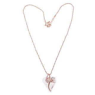 EUR € 8.64   Rose Gold Plated Necklace Corazón de Cristal, ¡Envío