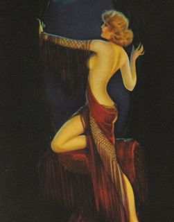 1930s Irene Patten Pin Up Print Gesso Swing Frame Art Deco Risque