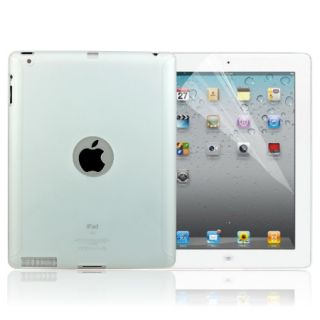  Silicone Gel Back Cover Skin Case + Screen Protector for iPad 2 2G 2nd