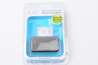 iLuv Ultra Compact iPod Portable Stereo Speaker Phone 1209PUR Black