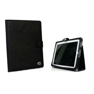  Case Protective Hard Cover for Apple iPad 3 Black PU Leather