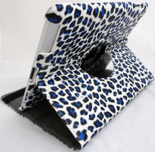 For iPad 2 Leopard Stylish Rotating Magnetic PU Leather Smart Cover