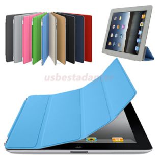 iPad 2 Smart Cover Slim Magnetic PU Leather Case Wake/ Sleep Stand