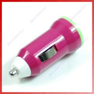  Car Charger Adapter for iPhone 4G 3G 3GS iPod Touch Hot Pink