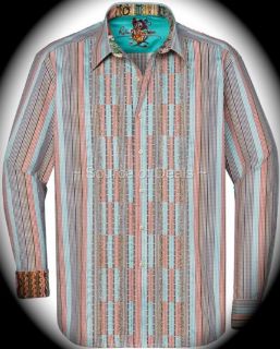 Robert Graham ISIDORE (M) Embroidery Front Panel Check Stripes Sport