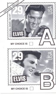 RARE Unique Elvis Presley Ballot Stamp 1st Day Issue NR